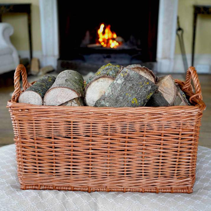 finished willow log basket