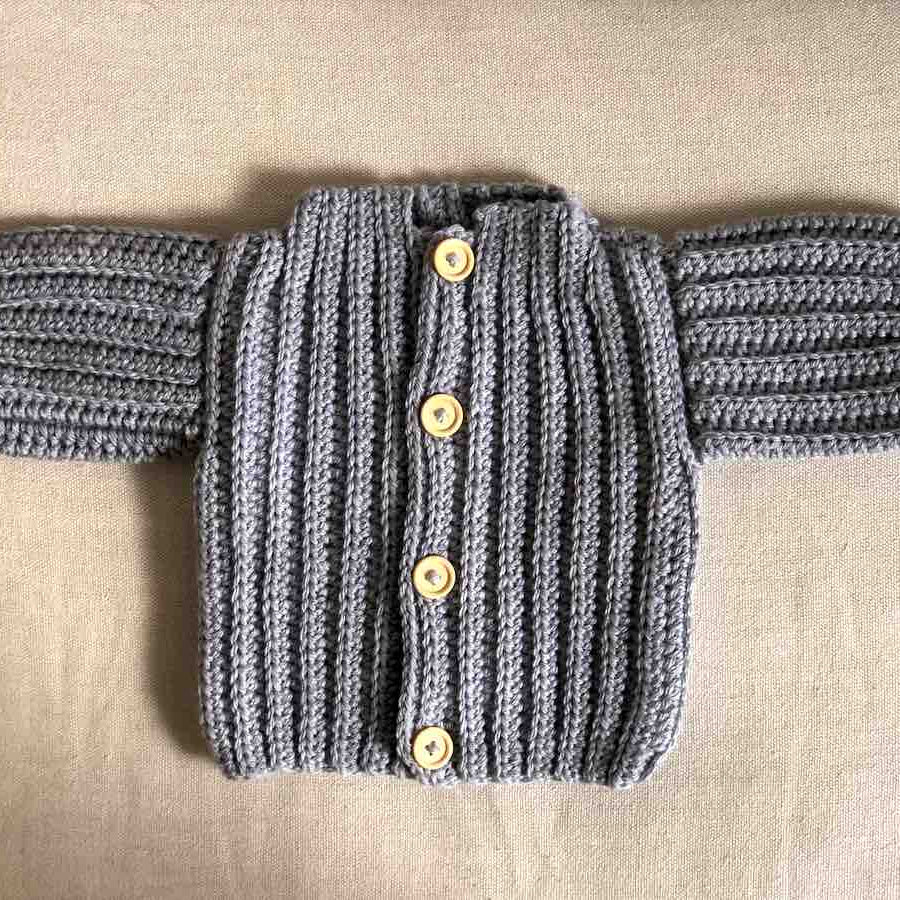 Beginner crochet kit finished cardigan