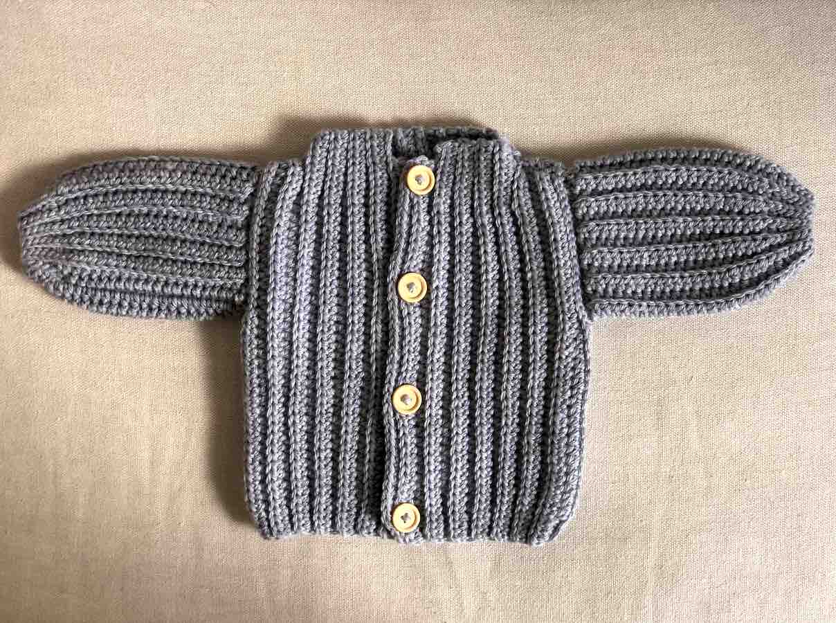 Beginner crochet kit finished cardigan