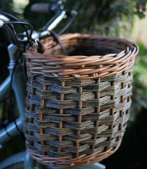 basket weaving course - finished bike basket